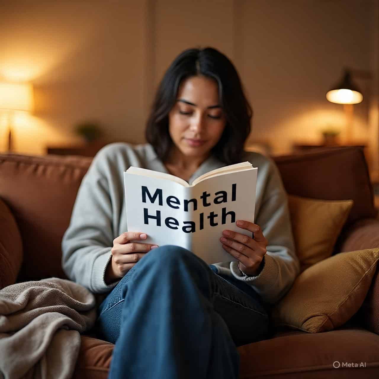 Mental Health in India illustration with meditation, yoga and stress relief